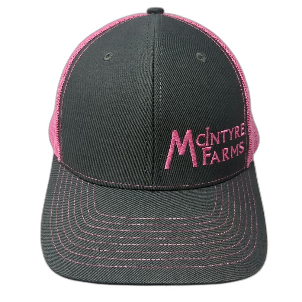 Richardson Trucker Hat Black Pink One Size McIntyre Farms Mesh Back